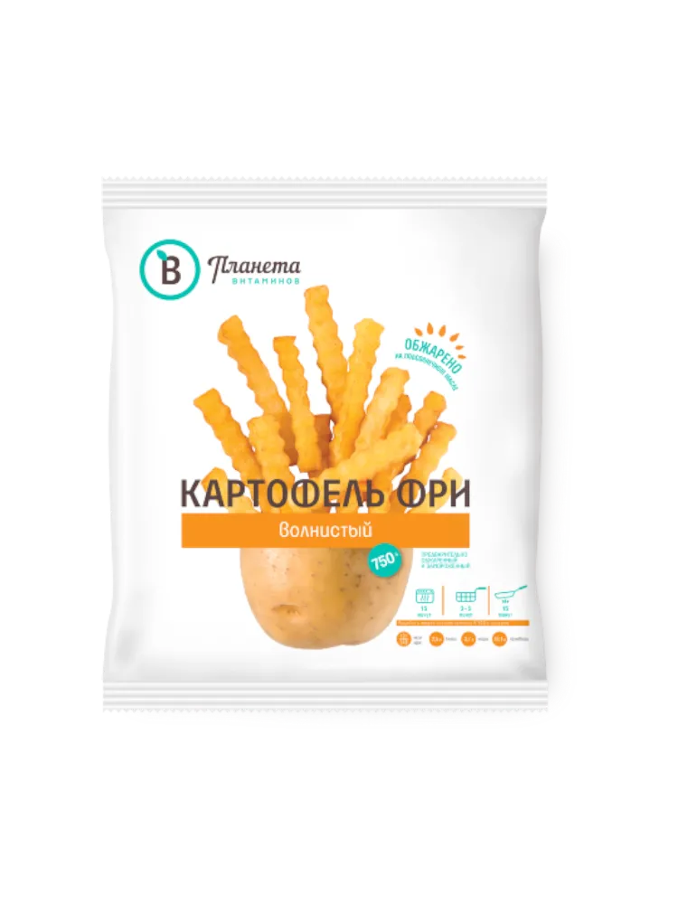 КАРТОФЕЛЬ ФРИ ПЛАНЕТА ВИТАМИНОВ ВОЛНИСТЫЙ 750Г