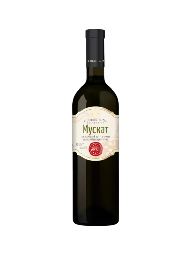 ВИНО GLOBAL WINE МУСКАТ БЕЛ П/СЛ 0,75Л 12% - фото 1