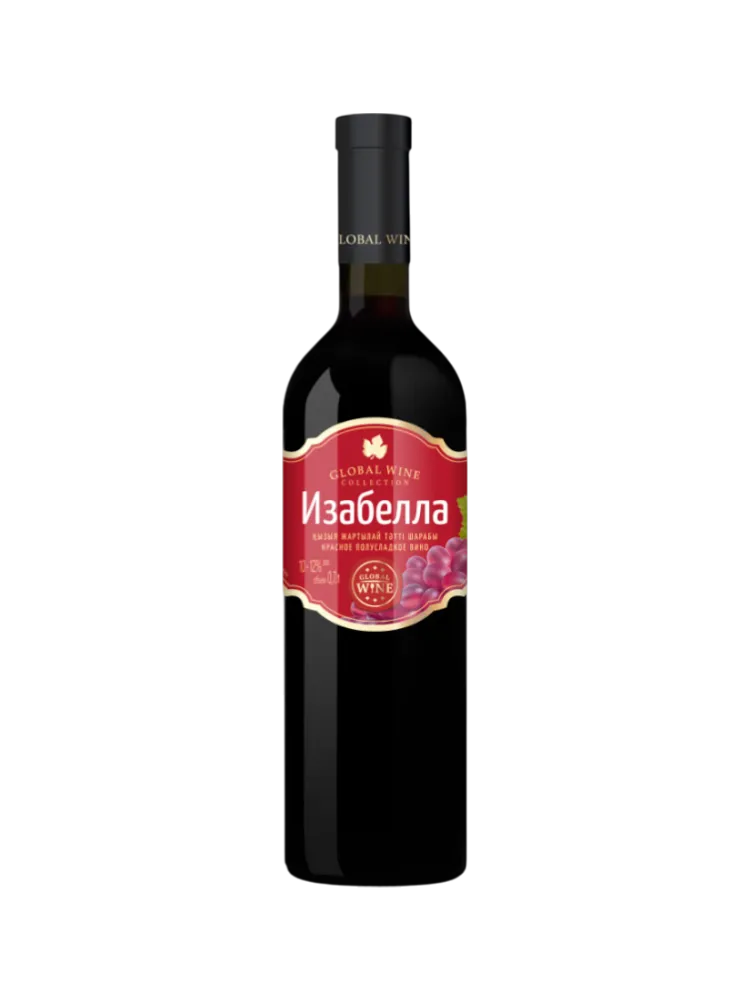 ВИНО GLOBAL WINE ИЗАБЕЛЛА КР П/СЛ 0,75Л 12% - фото 1