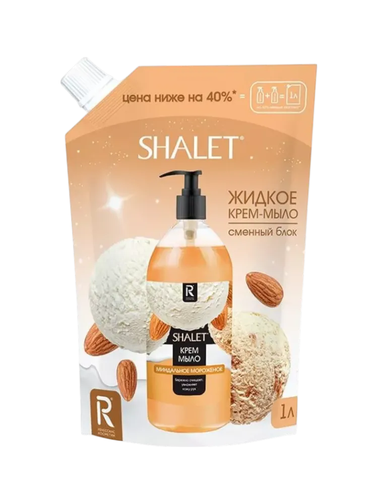 КРЕМ-МЫЛО SHALET 1Л МИНДАЛЬНОЕ МОРОЖЕННОЕ ДОЙ-ПАК 