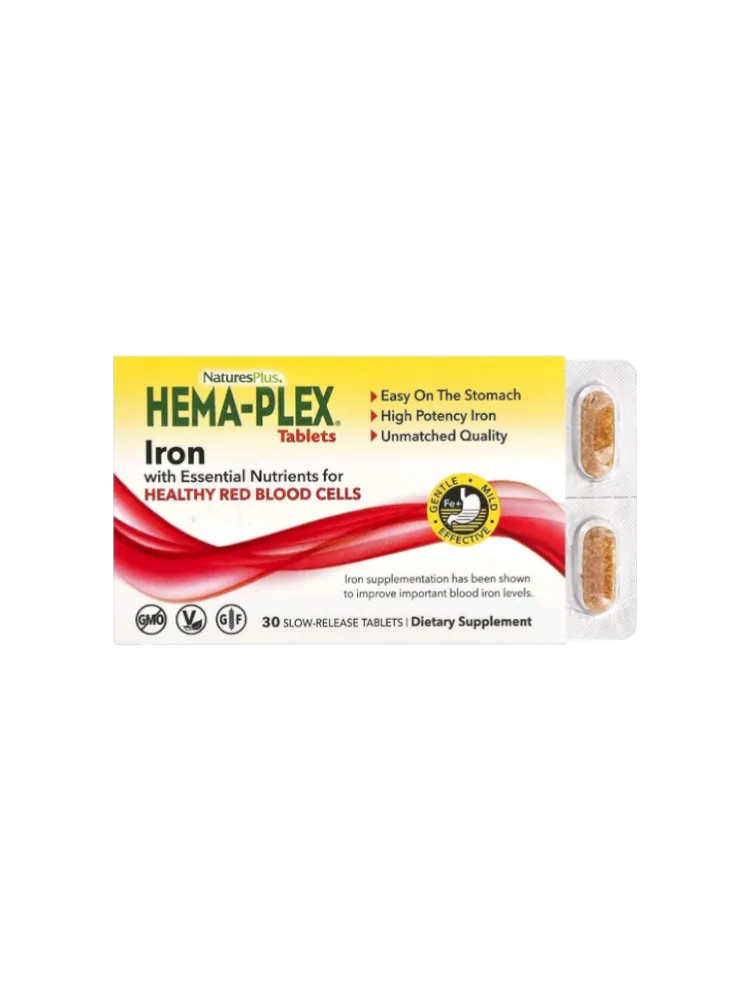 NaturesPlus Hema-Plex, железо, 30 таблеток
