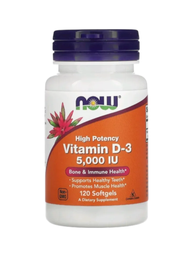Now Foods Vitamin D-3 5000 МЕ, 120 капсул
