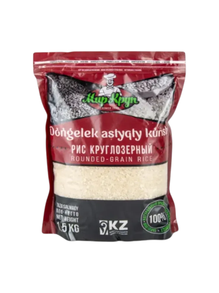 КРУПА МИР КРУП 1.5КГ РИС КРУГЛОЗ КЫЗЫЛОРДА Д/П