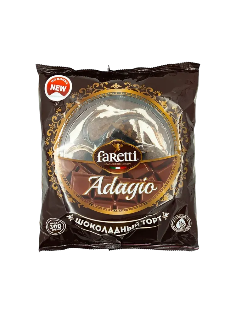 ТОРТ БИСКВИТНЫЙ ADAGIO 300Г ШОКОЛАДНЫЙ