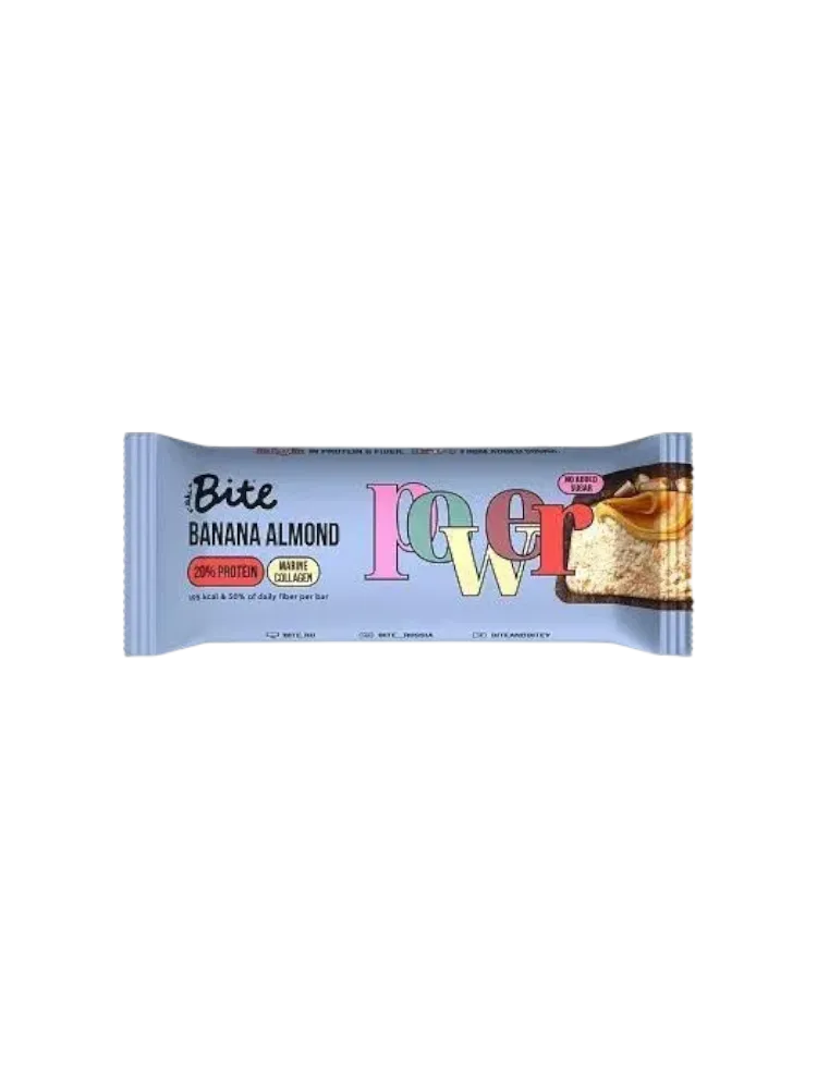 БАТОНЧИК BITE ПРОТЕИНОВЫЙ БАНАН-МИНДАЛЬ 50Г