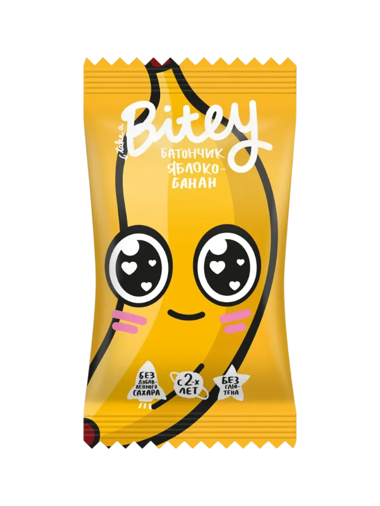 БАТОНЧИК ФРУКТОВО-ЯГОДНЫЙ BITEY ЯБЛОКО-БАНАН 25Г