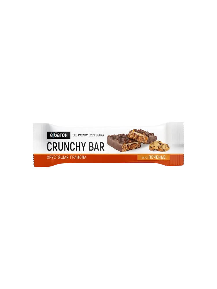 БАТОНЧИК CRUNCHY BAR СО ВКУСОМ ПЕЧЕНЬЯ В ГЛАЗУРИ 40Г