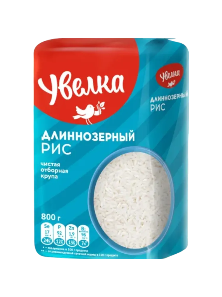 КРУПА УВЕЛКА 800Г РИС ДЛИННОЗЕРН ШЛИФ