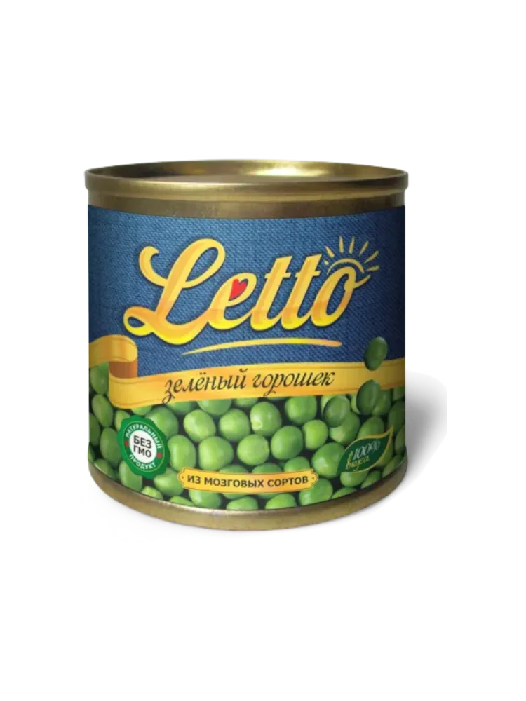 ГОРОШЕК LETTO 425МЛ ЗЕЛЕНЫЙ 1СОРТ Ж/Б