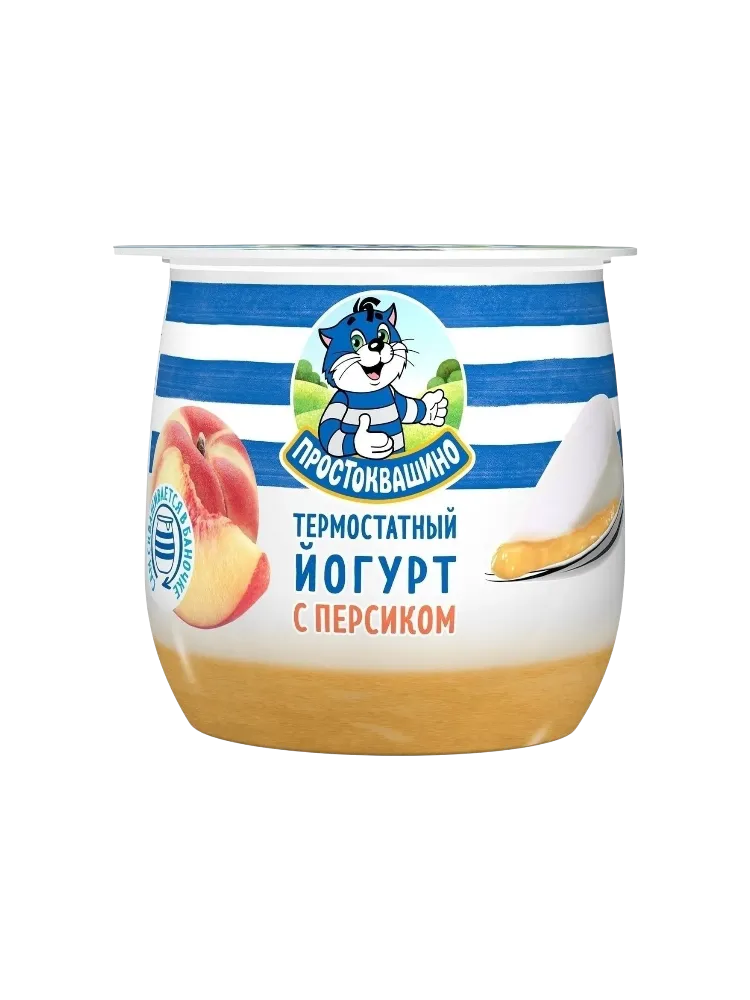 ЙОГУРТ ПРОСТОКВАШИНО 160Г 3.4% ДВУХСЛОЙНЫЙ ПЕРСИК - фото 1