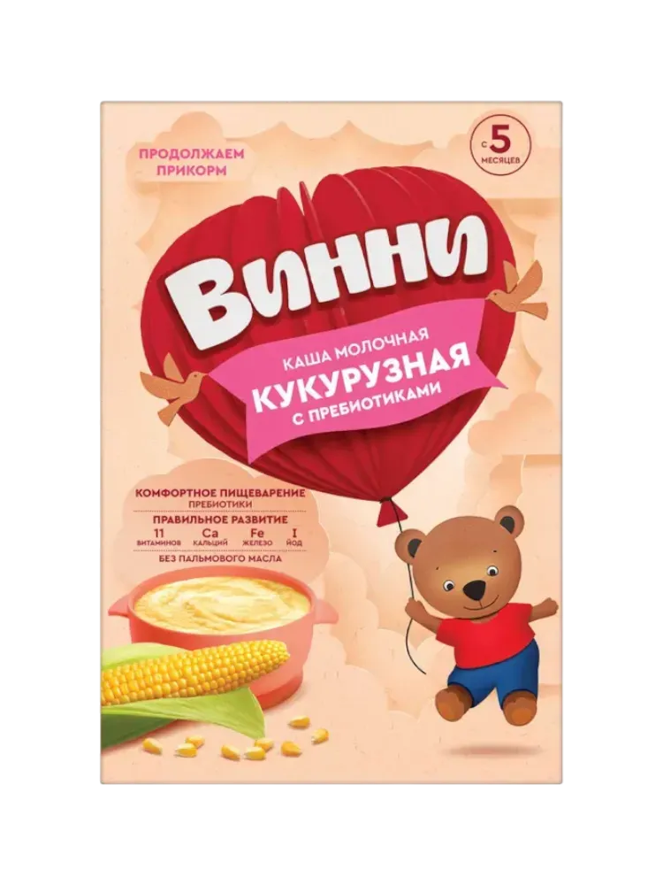 Винни каша молочная кукурузная с пребиотиками