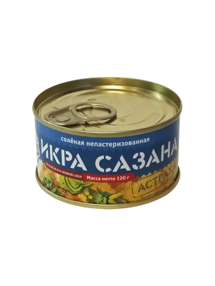 ИКРА СОКРОВИЩА ОКЕАНА 120Г ДЕЛИКАТЕСНАЯ ИКРА САЗАНА Ж/Б С/К