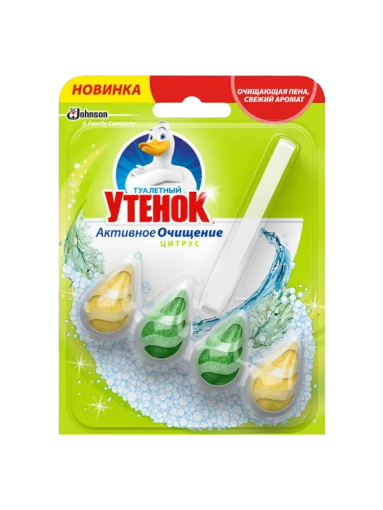БЛОК Д/ТУАЛЕТА ТУАЛЕТНЫЙ УТЕНОК АКТИВ ОЧИЩЕНИЕ ЦИТРУСОВЫЙ 38,6Г
