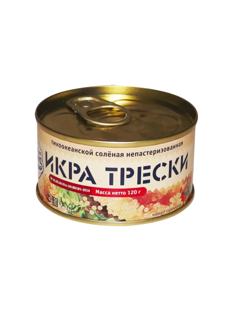 ИКРА ТРЕСКИ 120Г СОКРОВИЩА ОКЕАНА Ж/Б С/К 