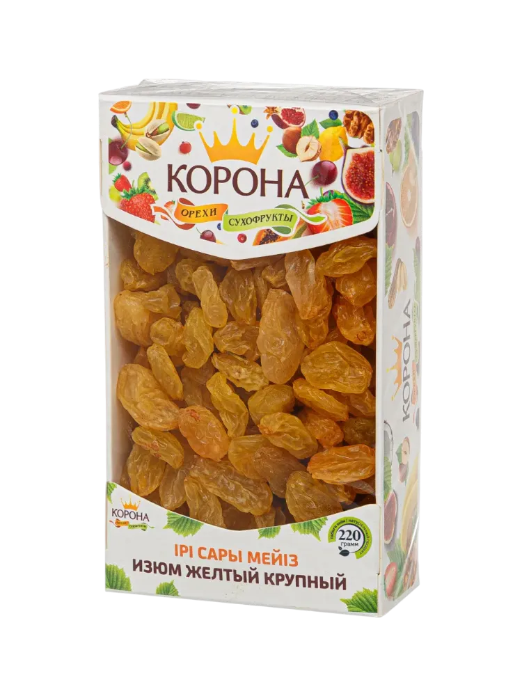 КОРОНА ИЗЮМ 220Г ЖЕЛТЫЙ КРУПНЫЙ