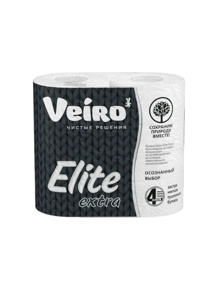 ТУАЛЕТНАЯ БУМАГА VEIRO 4СЛ 8РУЛ ELITE EXTRA БЕЛЫЙ
