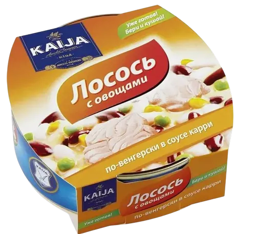 КОНСЕРВЫ KAIJA 220Г ЛОСОСЬ С ОВОЩАМИ ПО-ВЕНГЕРСКИ КЛЮЧ - фото 1