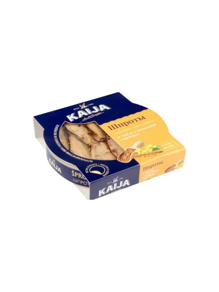 КОНСЕРВЫ KAIJA 120Г ШПРОТЫ В МАСЛЕ С СЕМЕНАМИ ГОРЧИЦЫ ПРОЗРАЧНЫЙ КЛЮЧ