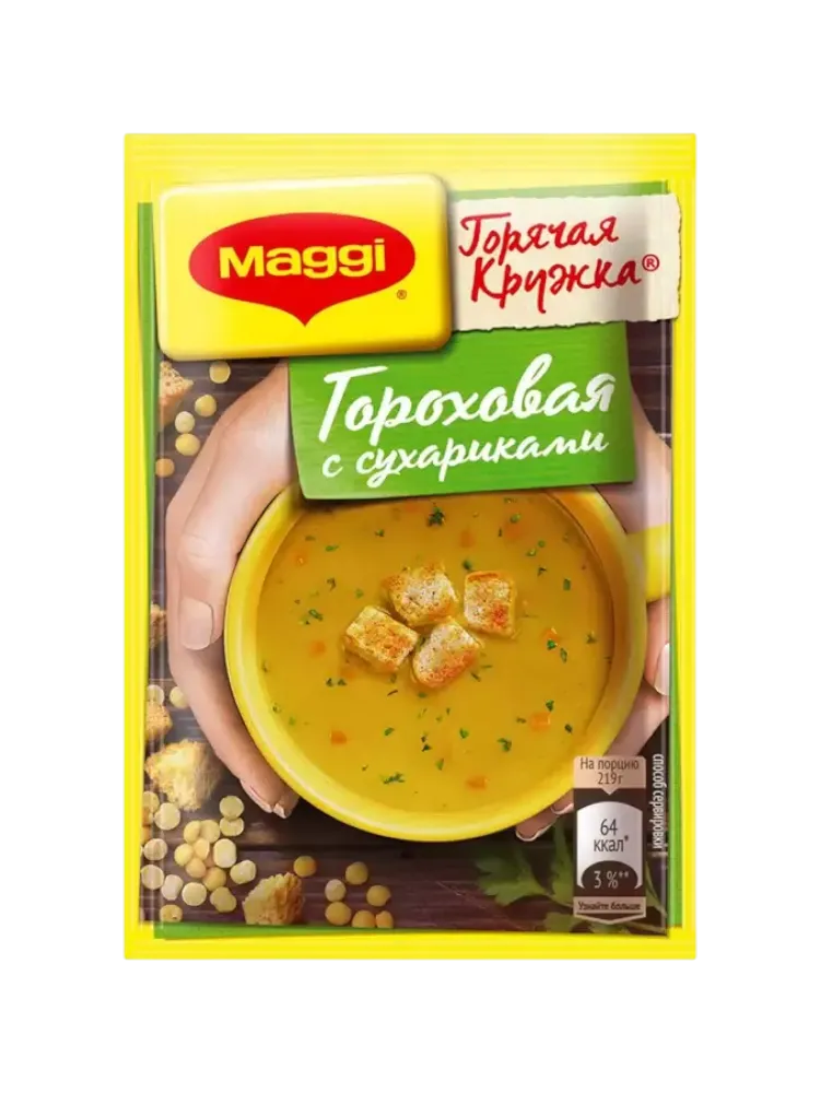 СУП МАГГИ ГОР КРУЖКА 19Г ГОРОХОВАЯ С СУХАРИКАМИ 