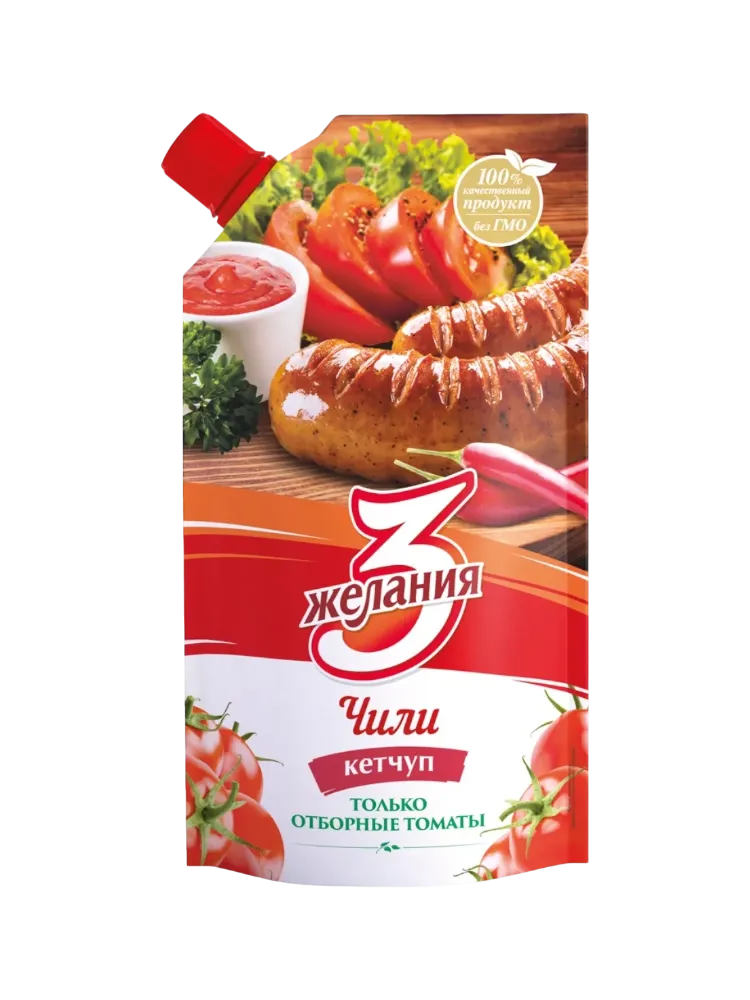 КЕТЧУП 3 ЖЕЛАНИЯ 250Г ЧИЛИ С ДОЗАТОРОМ