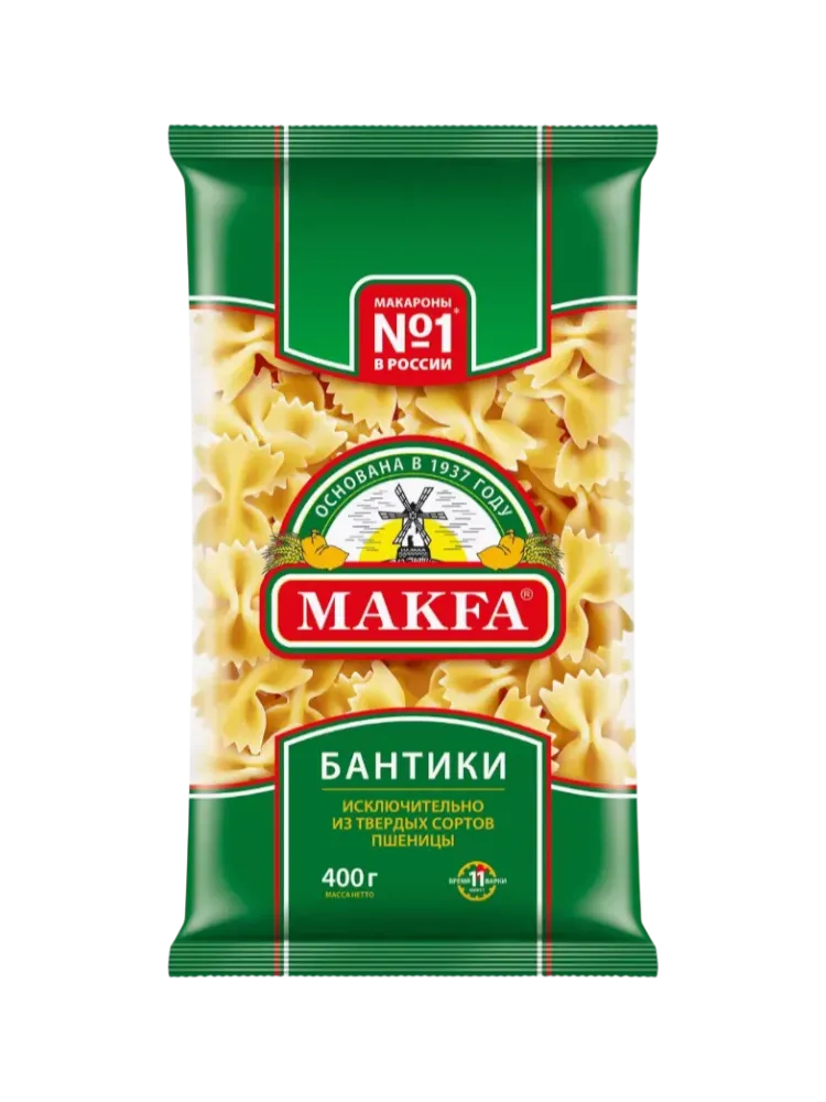 МАКАРОНЫ МАКФА 400Г БАНТИКИ