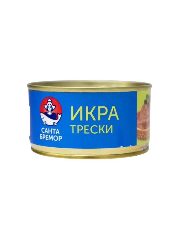 ИКРА САНТА БРЕМОР 130Г ТРЕСКИ  ДЕЛИКАТЕСНАЯ ЛЮКС Ж/Б КЛЮЧ 