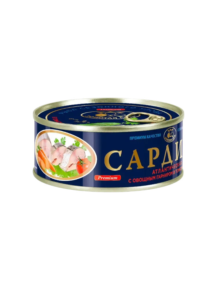 КОНСЕРВЫ САРДИНА АТЛАНТИЧЕСКАЯ В Т/С 240ГР С ОВОЩ ГАРНИРОМ ГОСТ 48 - фото 1