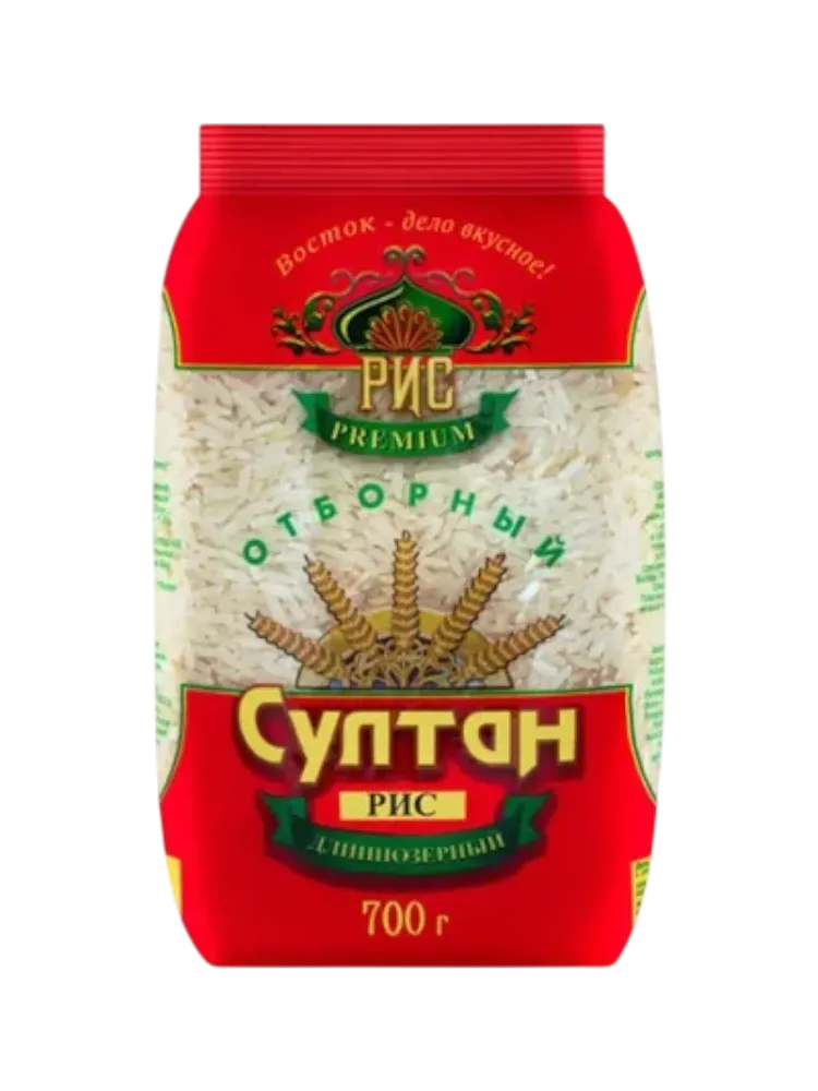 КРУПА СУЛТАН 700Г РИС ДЛИННОЗЕРНЫЙ ОТБОРНЫЙ