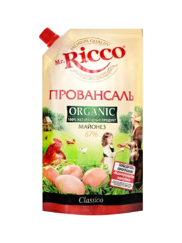 МАЙОНЕЗ MR RICCO 400МЛ ORGANIC ПРОВАНСАЛЬ 67%