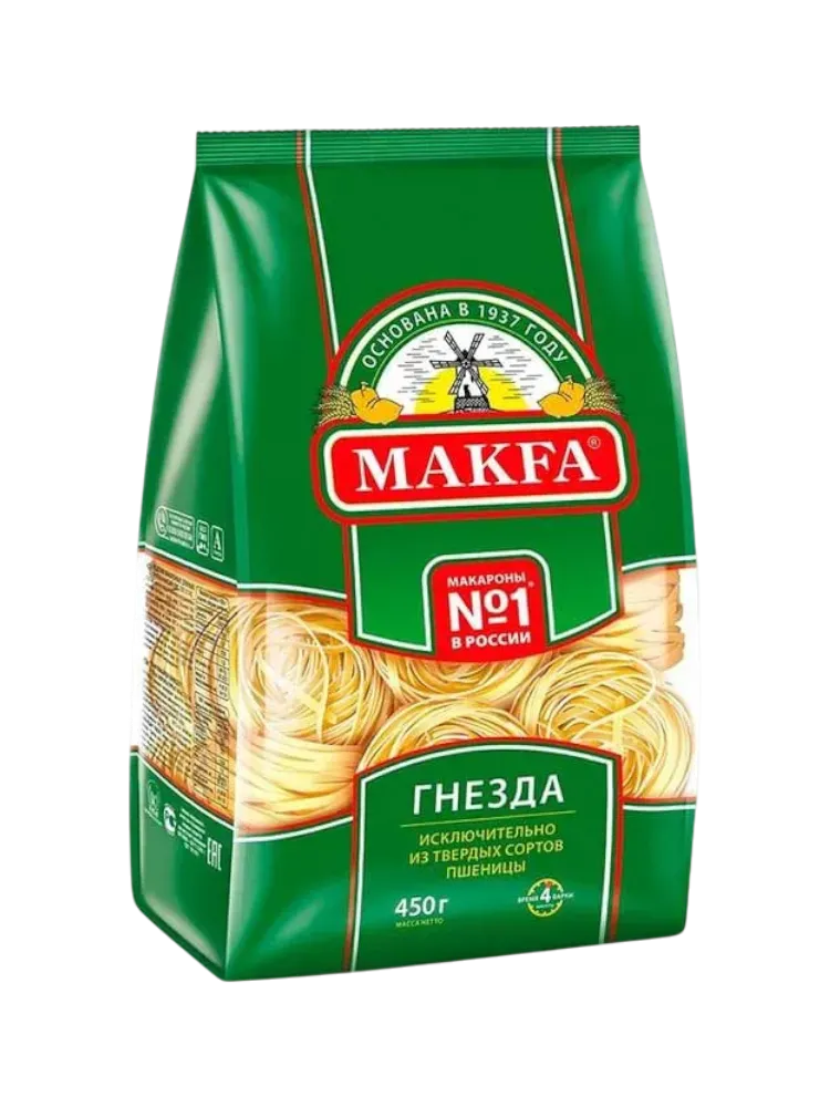 МАКАРОНЫ МАКФА 450Г ТАЛЬЯТЕЛЛЕ ЛАПША ДЛ ГНЕЗДА 290-4