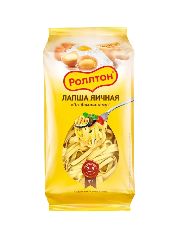 ЛАПША РОЛЛТОН 400Г ЯИЧНАЯ ПО ДОМ