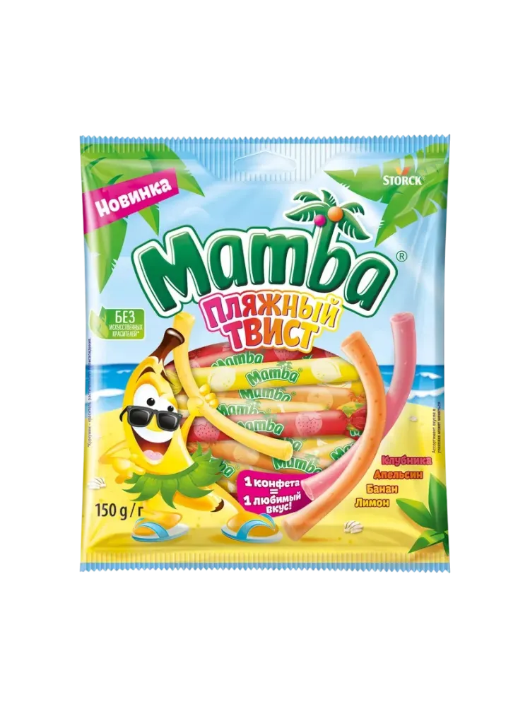 ЖЕВАТЕЛЬНЫЕ КОНФЕТЫ МАМБА ПЛЯЖНЫЙ ТВИСТ 150Г - фото 1