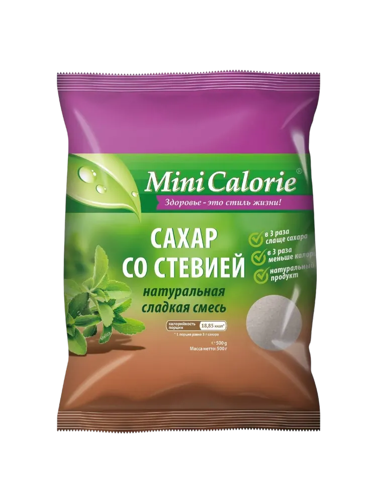САХАР 500Г MINI CALORIE СО СТЕВИЕЙ