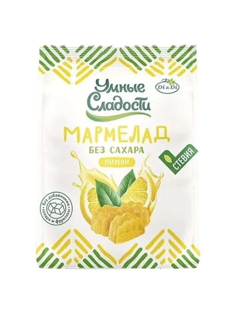 МАРМЕЛАД УМНЫЕ СЛАДОСТИ 150Г ЖЕЛЕЙНО/ФОРМОВОЙ СО СТЕВИЕЙ, СО ВКУСОМ ЛИМОНА
