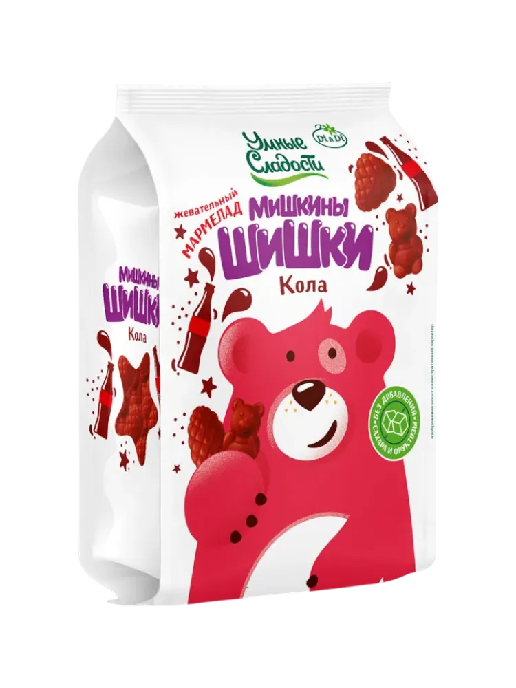 МАРМЕЛАД УМНЫЕ СЛАДОСТИ 150Г ЖЕВАТЕЛЬНЫЙ МИШКИНЫ ШИШКИ СО ВКУСОМ КОЛЫ