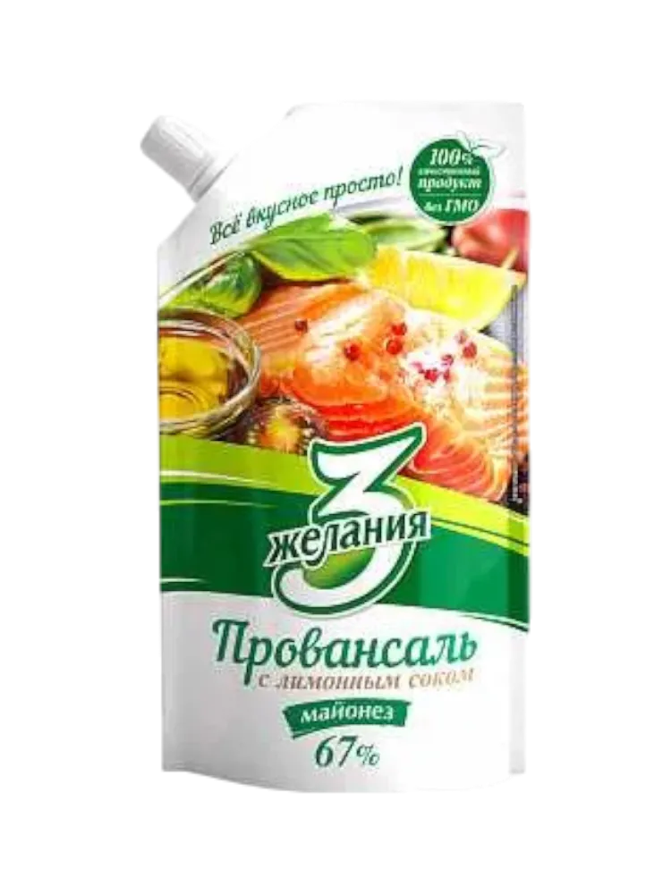 МАЙОНЕЗ 3 ЖЕЛАНИЯ 380Г ПРОВАНСАЛЬ 67% С ЛИМОННЫМ СОКОМЕФ