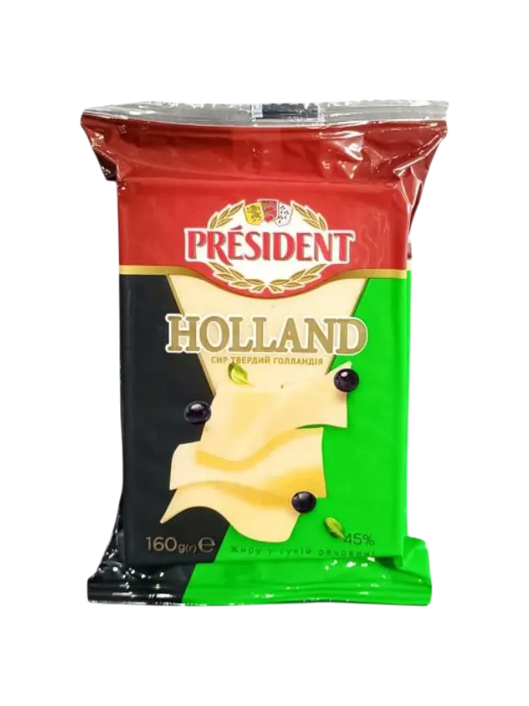 СЫР PREZIDENT ТВЕРДЫЙ HOLLAND 45% 160Г