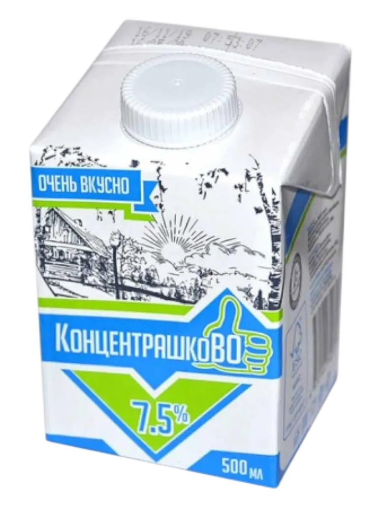 МОЛОКО КОНЦ КОНЦЕНТРАШКОВО 500МЛ 7.5%