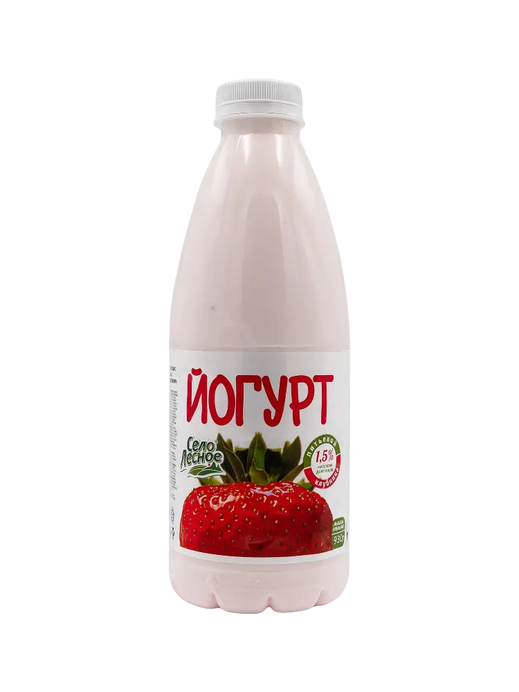 ЙОГУРТ СЕЛО ЛЕСНОЕ 930Г 1.5% КЛУБНИКА