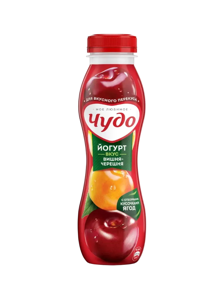ЙОГУРТ ЧУДО 260Г 1.9% ВИШНЯ-ЧЕРЕШНЯ ПИТ