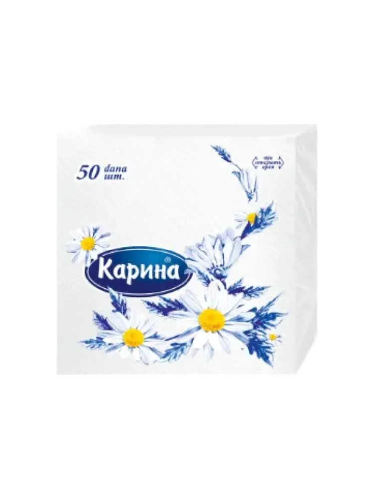 САЛФЕТКИ КАРИНА 50ШТ ЛЮКС БЕЛЫЕ