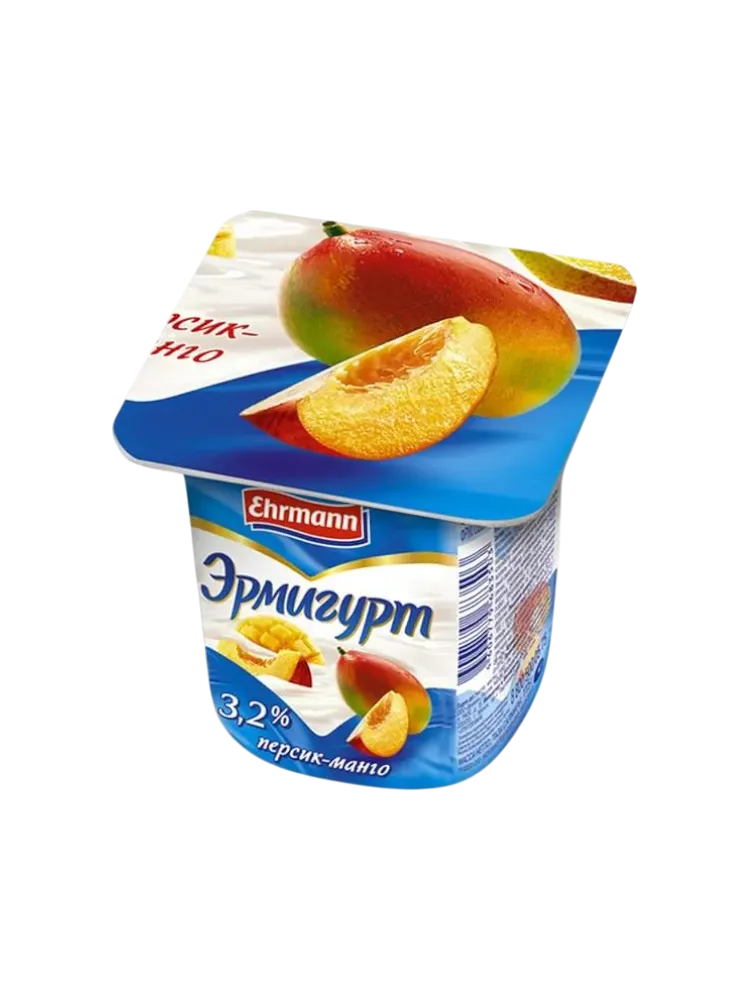 ЙОГУРТ ЭРМИГУРТ 100/115Г 3.2% МОЛ ПЕРСИК-МАНГО  - фото 1
