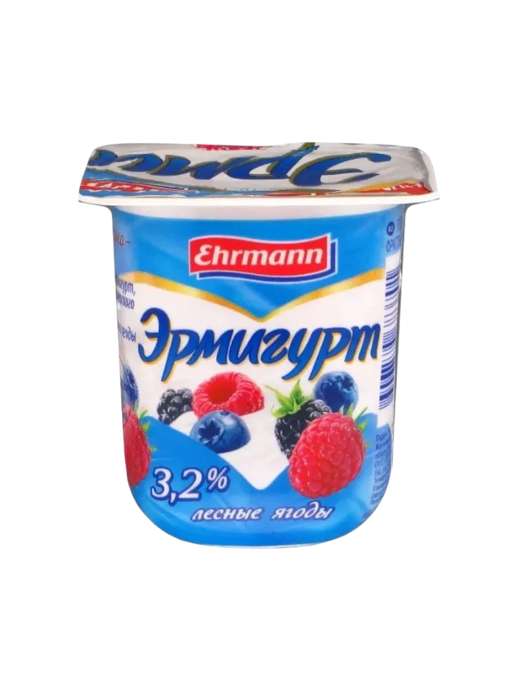 ЙОГУРТ ЭРМИГУРТ 100/115Г 3.2% МОЛ ЛЕСНЫЕ ЯГОДЫ  - фото 1