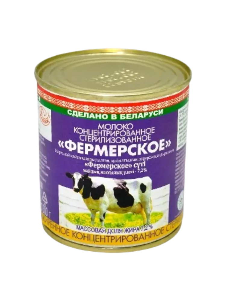 МОЛОКО КОНЦ ФЕРМЕРСКОЕ 300Г 7.2% Ж/Б