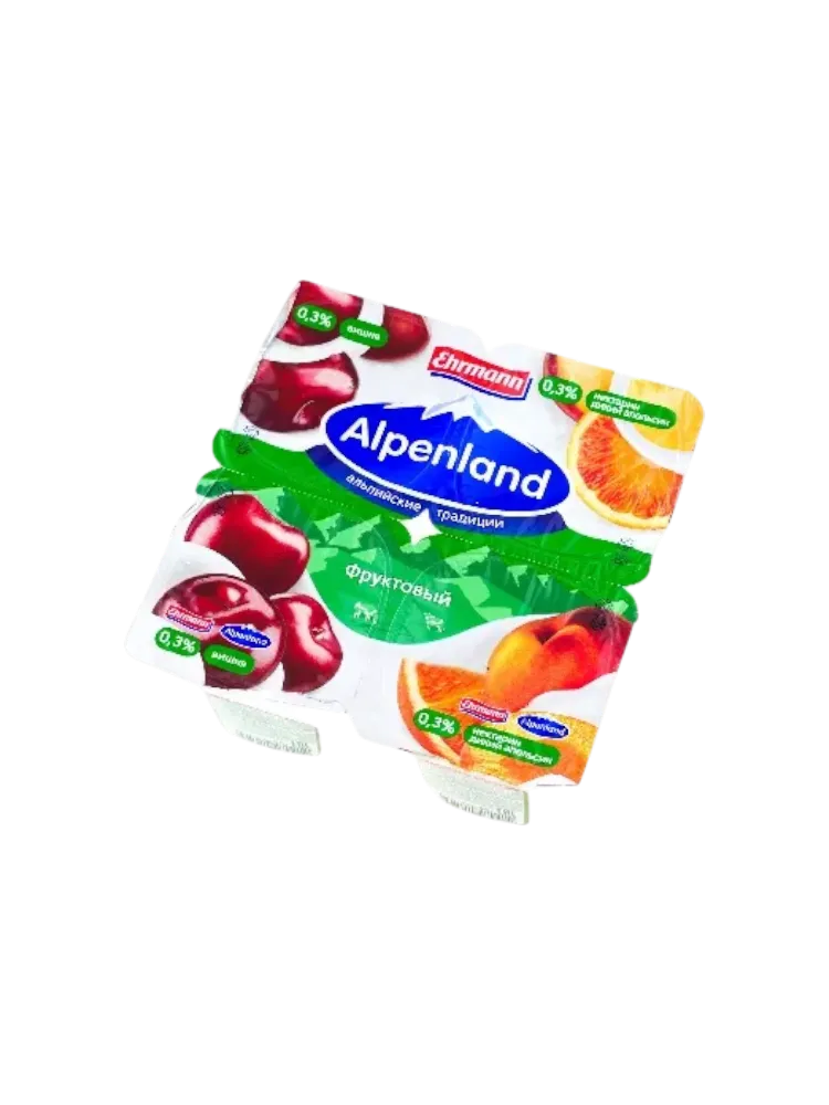 ЙОГУРТ ALPENLAND ФРУКТОВЫЙ 95Г 0.3% ВИШНЯ/НЕКТАРИН/АПЕЛЬСИН