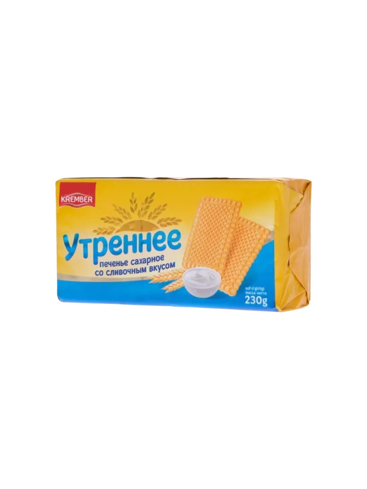 ПЕЧЕНЬЕ САХАРНОЕ УТРЕННЕЕ СО СЛИВОЧНЫМ ВКУСОМ 230Г - фото 1