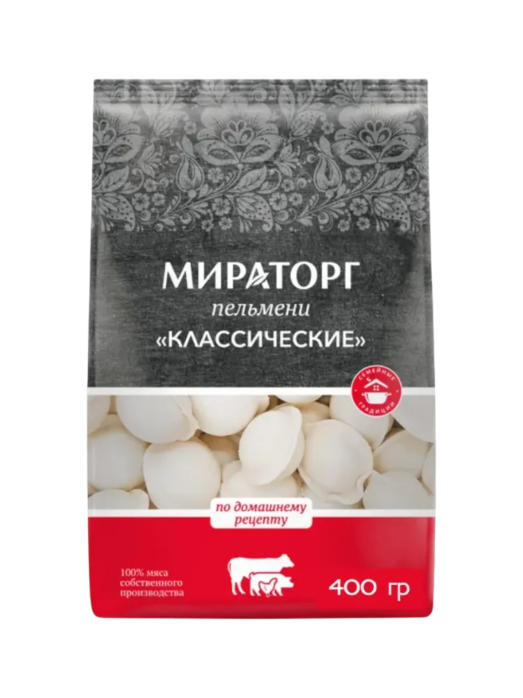 ПЕЛЬМЕНИ МИРАТОРГ 400Г КЛАССИЧЕСКИЕ ЗАМ
