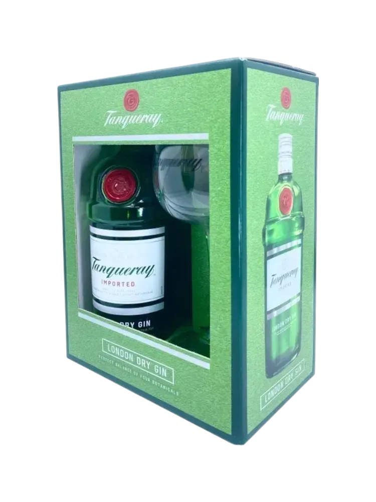 ДЖИН TANQUERAY 0.7Л LONDON DRY GIN 43% + БОКАЛ - фото 1