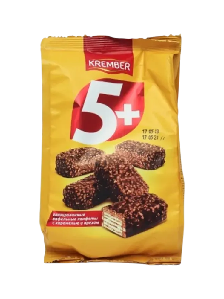 ВАФЛИ KREMBER 5+ 200Г ГЛАЗИРОВАННЫЕ
