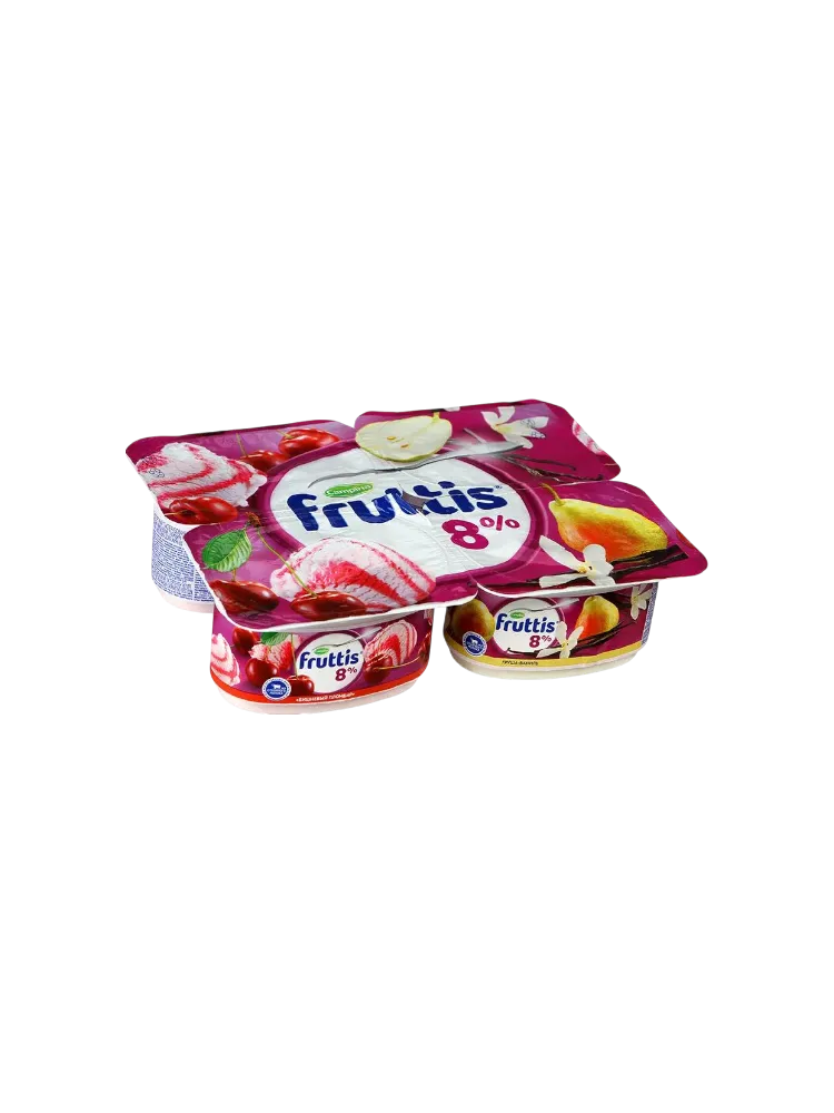 ЙОГУРТ FRUTTIS 115Г 8% ВИШНЯ-ПЛОМБИР/ГРУША-ВАНИЛЬ